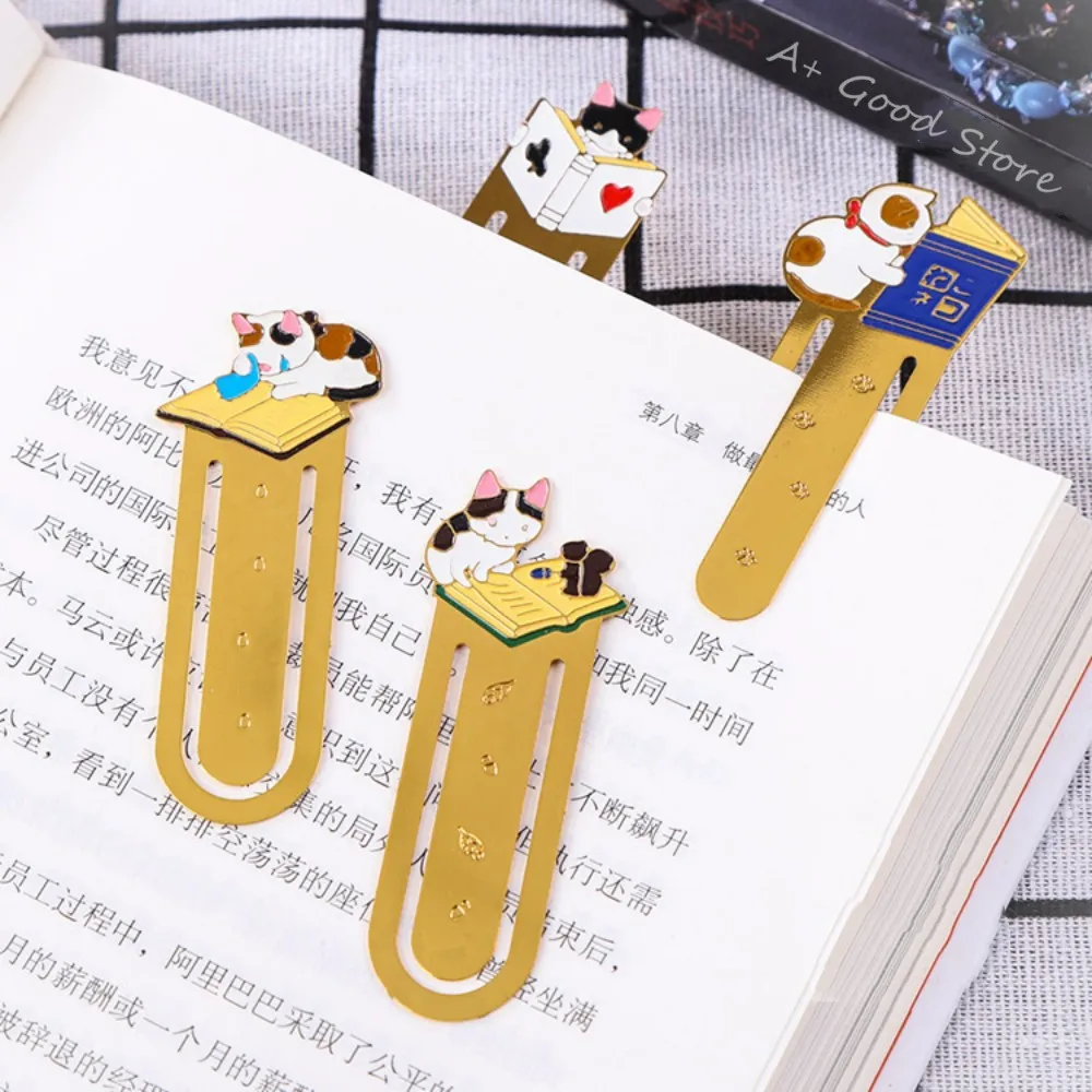 Cute Cat Bookmark Insert Book Clips Book Page Holder Book Page Marker Japanese Kawaii Stationery Reading Tools Kids Student Gift