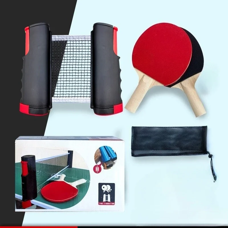 

Portable table tennis racket combination set standard stretchable table tennis net frame for home fitness table tennis training