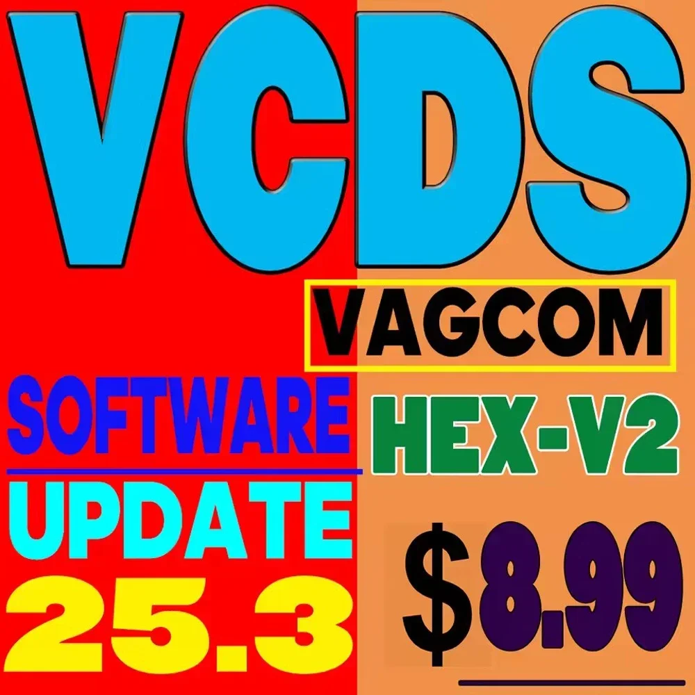 VCDS 2025 VAG COM OBD2 Scanner VAG HEX V2 Interfaccia USB Software di aggiornamento Strumento multilingue per la maggior parte dei marchi di automobili VIN illimitati