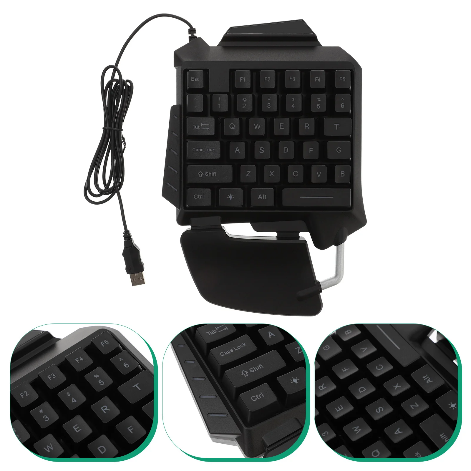 Teclado para juegos retroiluminado mixto Rgb de una sola mano 3 colores teclado de Control compacto ligero para juegos de ordenador portátil