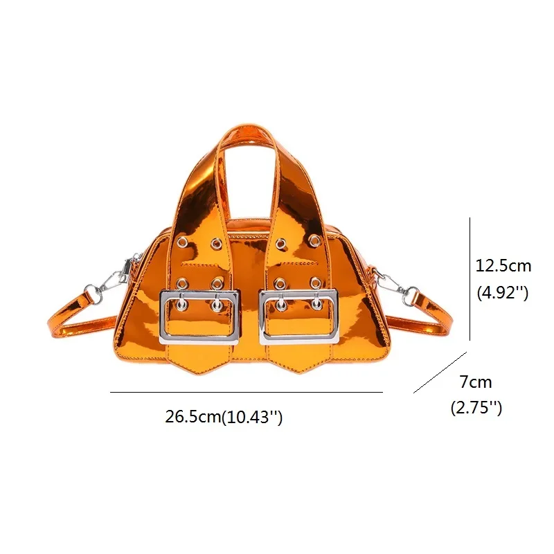 Y2K Borse a tracolla moda per donna Hottie Borse hobo rosa Borsa a tracolla in pelle verniciata Borsa in argento Borse da ragazza dolci e fresche