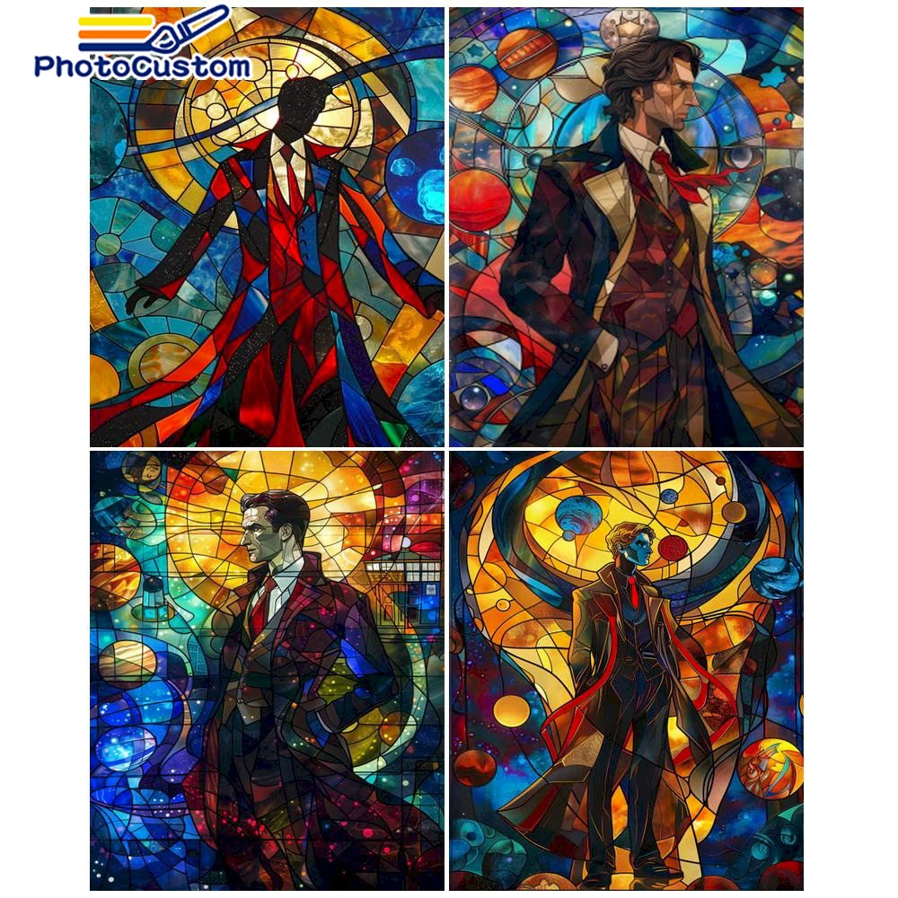 

PhotoCustom 60x75cm Frameless Digital Painting by Numbers Abstract Kits For Adults Oil Coloring By Numbers Handpaint Decor Set