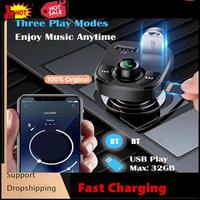 Car Bluetooth 5.0 FM Transmitter PD Type-C Dual USB 3.1A Colorful Ambient Light Handsfree MP3 Modulator Player