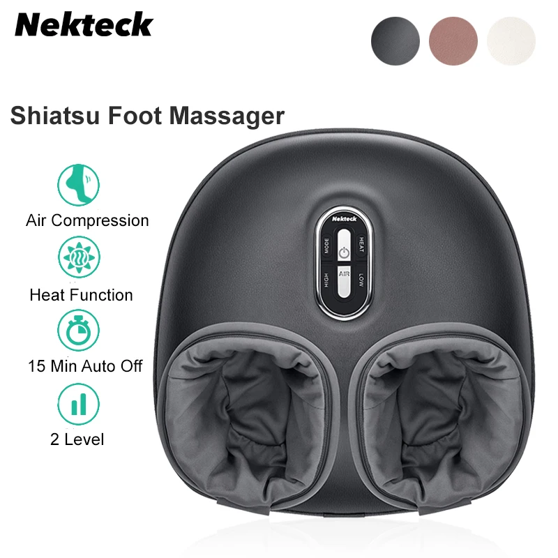 NEKTECK Electric Shiatsu Foot Massager Heating Therapy Air Compression Knead Roller Muscle Relaxation Foot Massage Machine