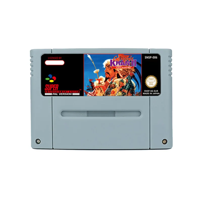 لعبة genghis khan ii الرجعية ، عشيرة الذئب الرمادي ، لعبة rpg لsnes ، 16 بت ، هدية للأطفال