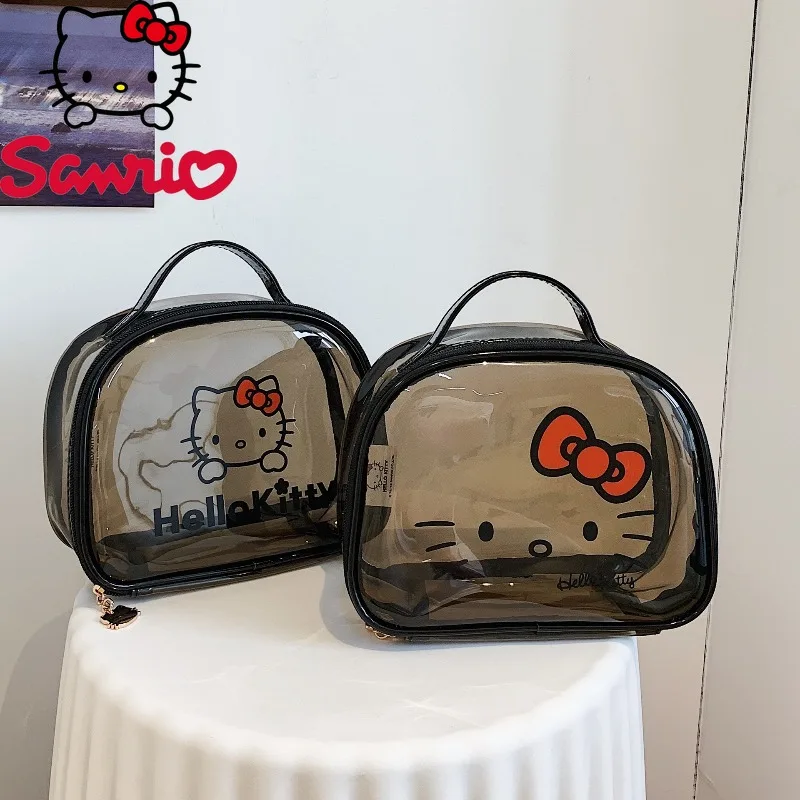 

Новая прозрачная косметичка Hello Kitty, оригинальная модная портативная косметичка, большая вместительная дорожная сумка для хранения туалетных принадлежностей