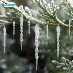 12/24 Stuks Kerst Clear Simulatie Ijspegel Hangers Kerstboom Opknoping Nep Ijs Winter Feest Nieuwjaar Geschenken Navidad 5/7.5/10/13Cm