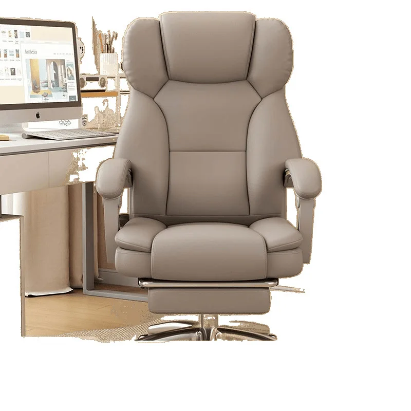 

Boss leather computer chair, comfortable for home use, sedentary for naps, reclining office chair, waist support adjustment