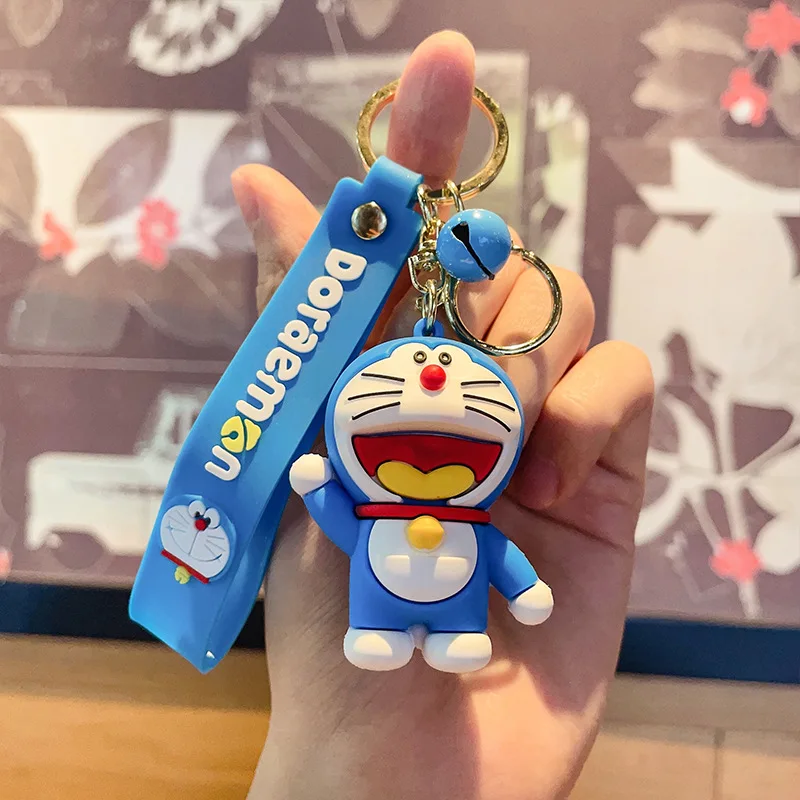 Cartoon Doraemon Schlüsselanhänger – Niedliche Silikonfigur als Auto-Schlüsselring-Accessoire; Ideal für Paare, Rucksäcke oder als kleines Geschenk/Spielzeug – Detail 8