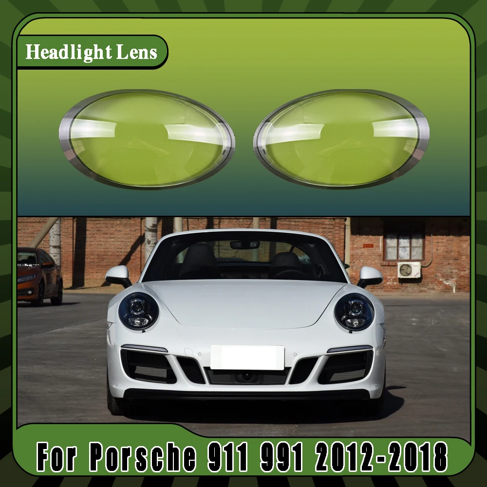 

For Porsche 911 991 2012-2018 Auto Head Light Caps Transparent Lampshade Lamp Shade Front Headlight Cover Glass Lens Shell