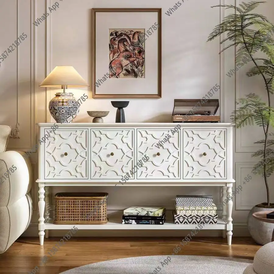 

American retro solid wood porch cabinet entry foyer living room decorative storage cabinet locker can be customized