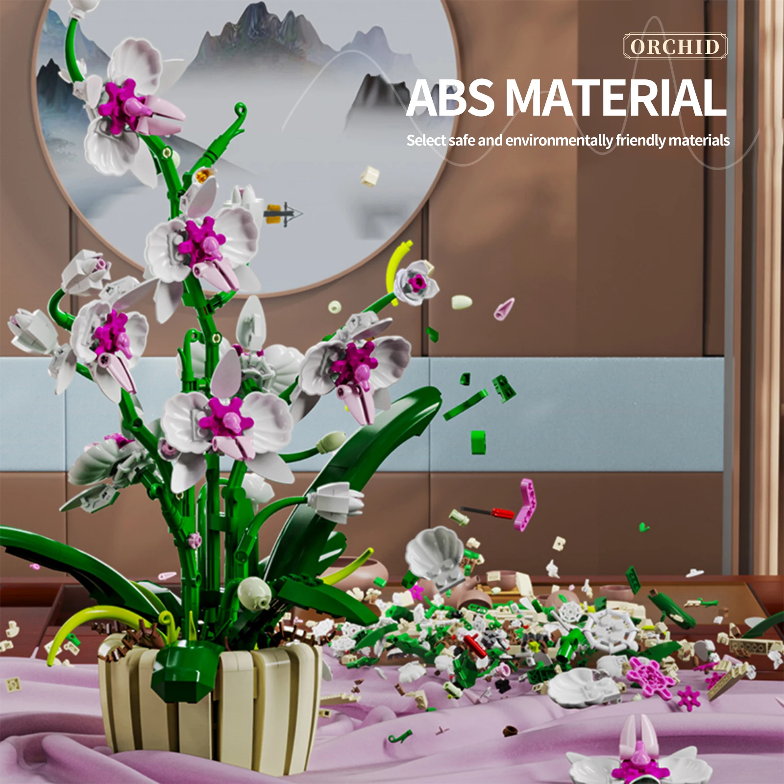 시뮬레이션 꽃다발 블록 조립 모델 꽃 식물 장식품 MOC 기술 브릭 소녀 DIY 장식 선물