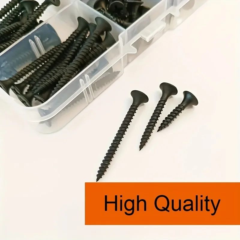 M3.5 black cross countersunk head self tapping screw set, high-strength self tapping screw, gypsum board screw
