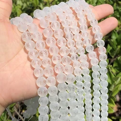 Matte White Six Word Mantra Prayer Natural Stone Beads Buddhist Tibetan Round Beads For Jewelry Making Diy Bracelet 6 8 10 12mm