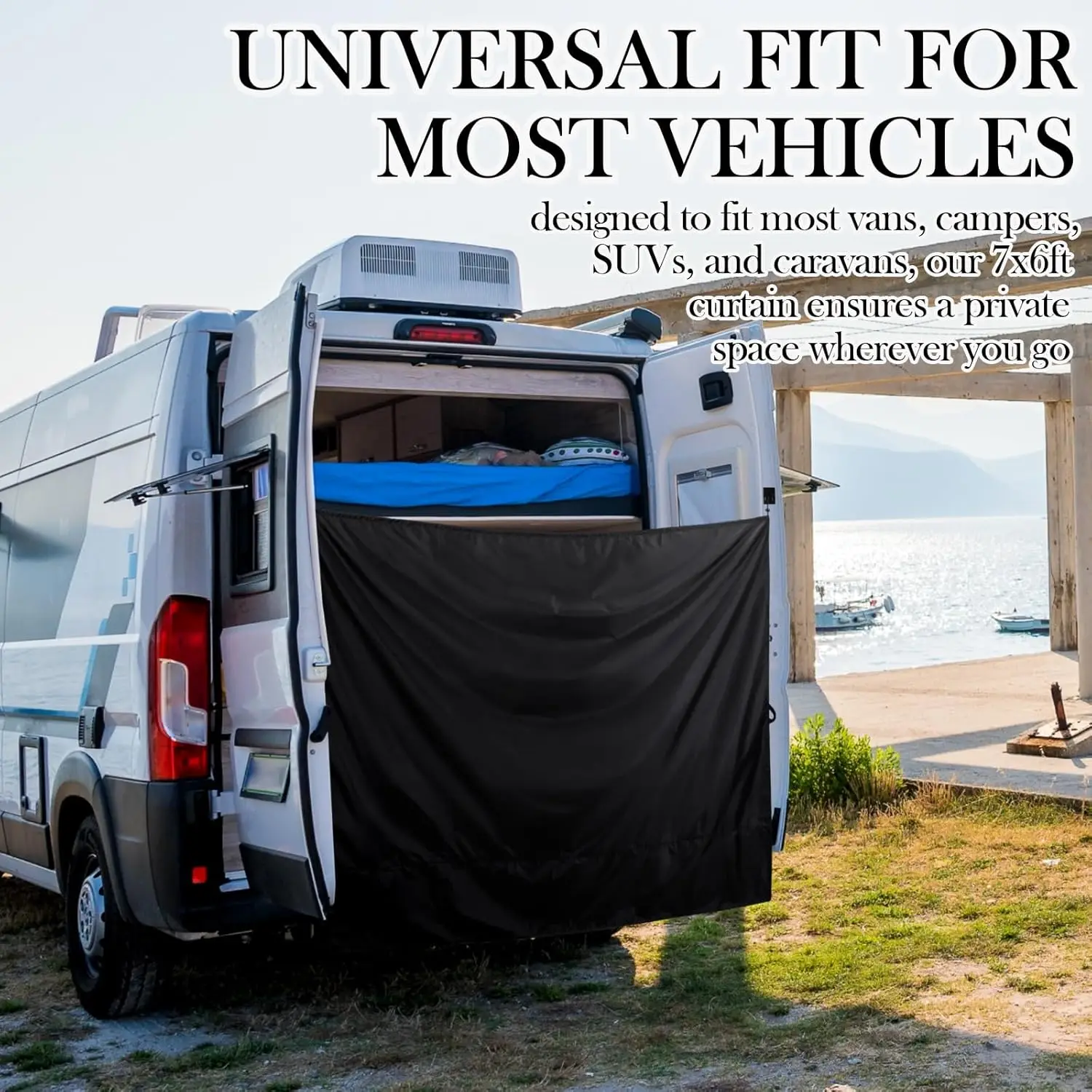 

Кемпер автофургон грузовик занавеска для душа задней двери с крючками подходит для уличной занавески для душа чистая ткань козырек защитная занавеска для конфиденциальности