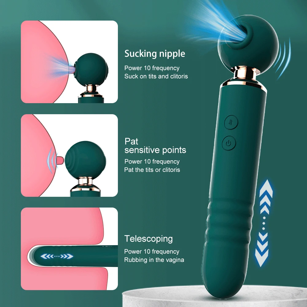 Clit Sucking Telescopic Wand Vibrator For Women Body Massager G Spot Clitoris Stimulator Nipple Masturbation Products Sex Toys view 4