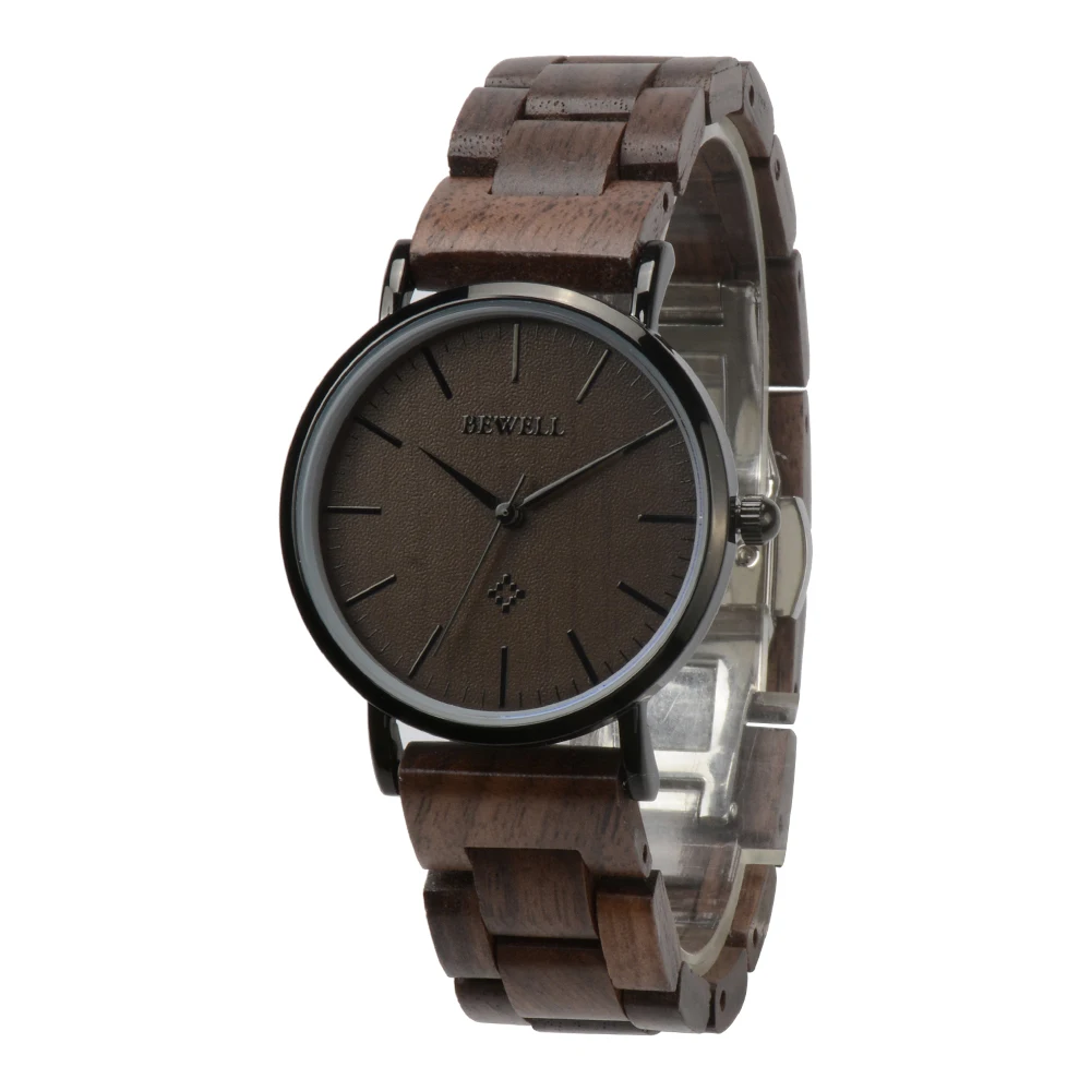 Slim Minimalist Analog Quartz Wooden Couple Wristwatch Waterproof Lightweight Women Daily Wrist Watch