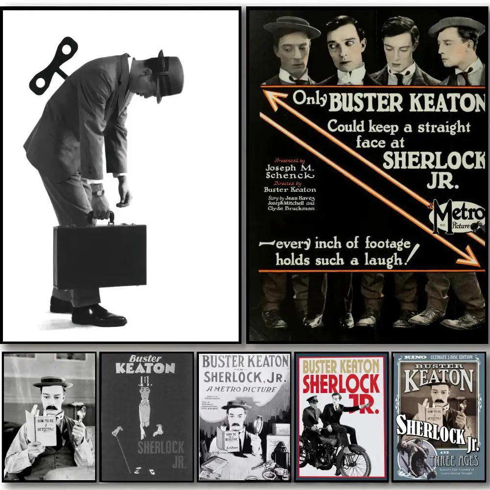 Clever Silent Movie S-Sherlock Jr Poster HD art sticky wall waterproof home bedroom bar aesthetic decoration