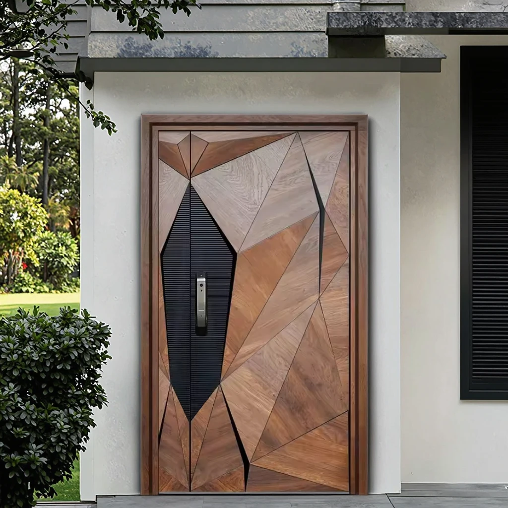 고품질 중국산 금속 현관문, 방탄 및 허리케인 충격 방지 기능으로 가정 안전 보장