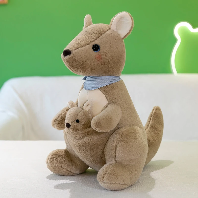 グレーのぬいぐるみカンガルーおもちゃ、高品質な子供向けギフト、創造的な柔らかい人形