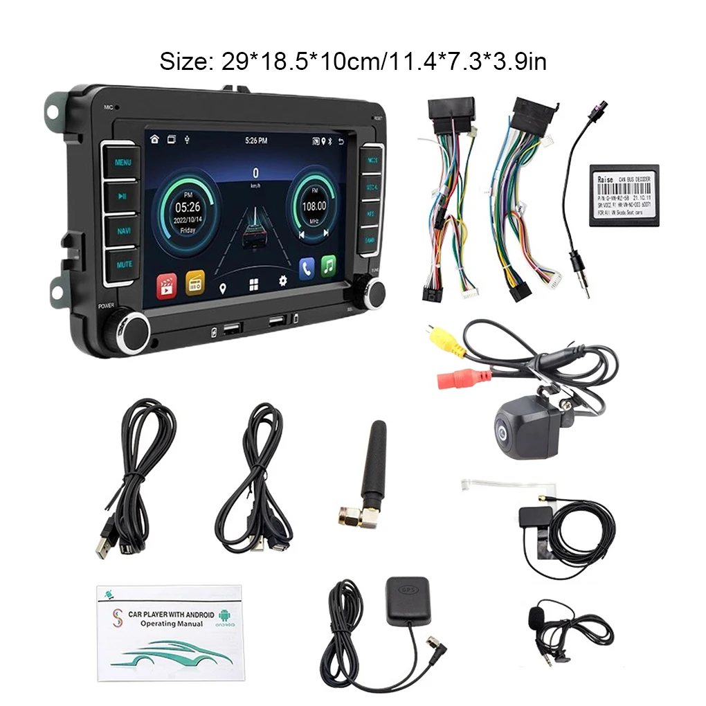 Black Cutting-Edge Car Radio With Steering Wheel Learning Built-in G-PS Receiver DAB Built-in WI-FI 2+32G