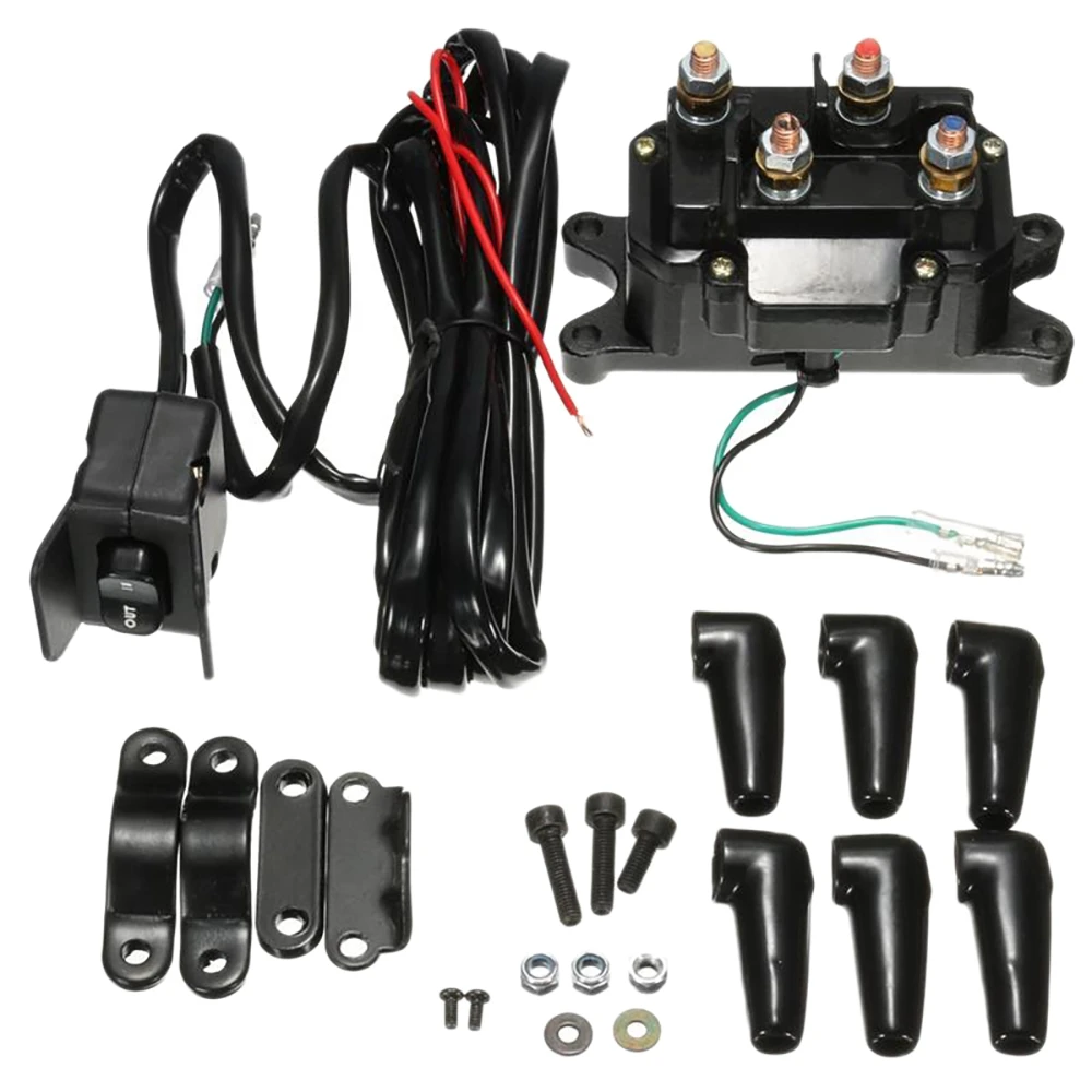 

ATV UTV Winch Rocker Thumb Switch Handlebar Control Line 12V Solenoid Relay Contactor Kits Winches Accessories