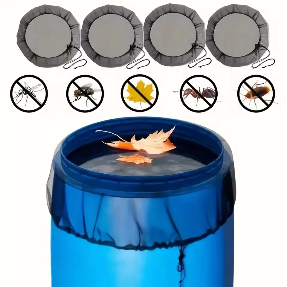

Mesh Rain Barrels Screen Water Bucket Covers Rainwater Collector Tank Net Cover Rain Water Bucket Netting with Drawstring