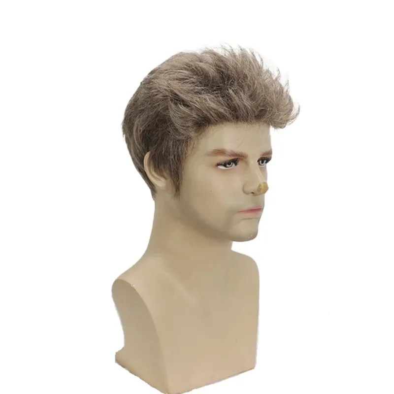 Parrucca cosplay Albert Wesker RE Capelli sintetici biondi per uomo jk;6