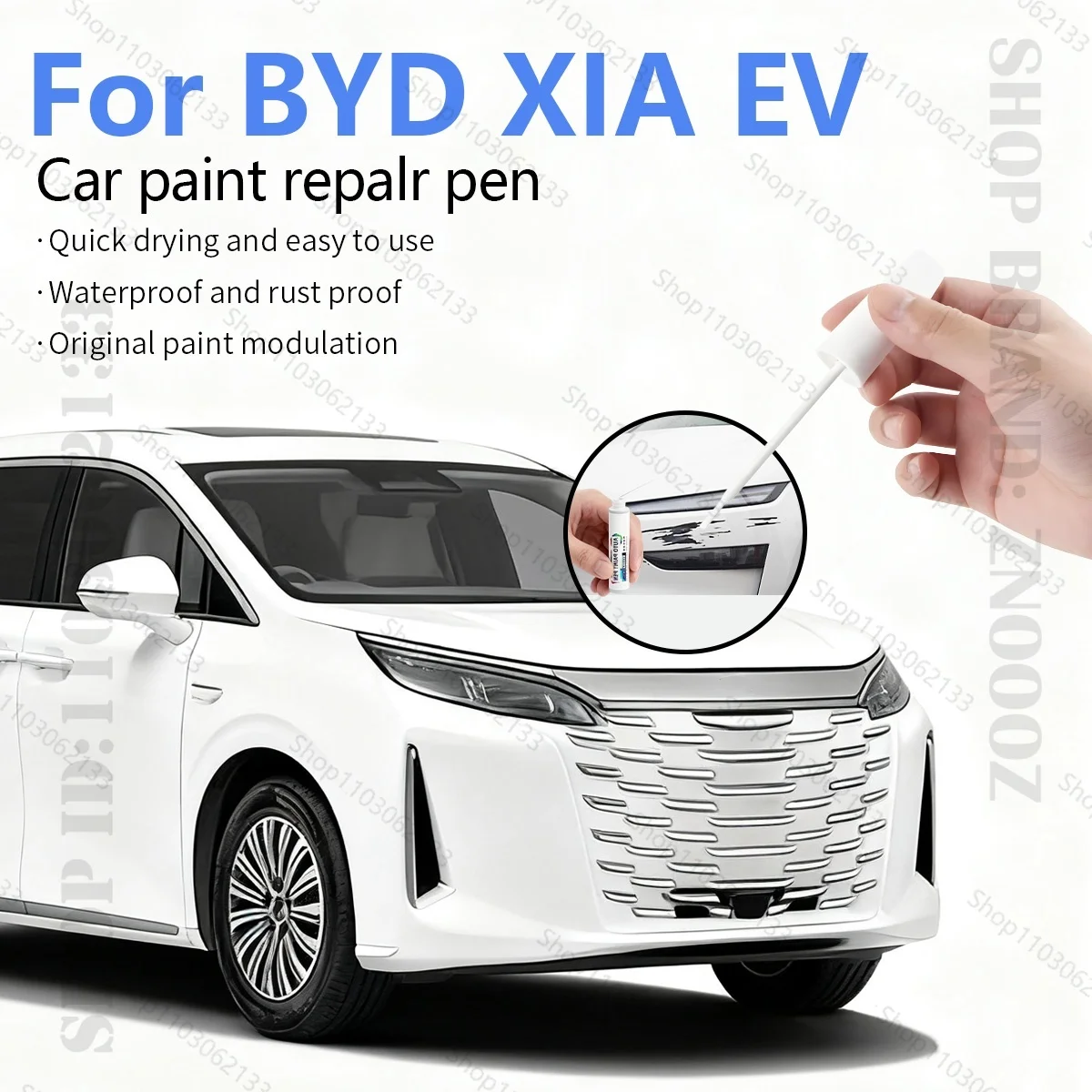 

Ручка для ремонта автомобильной краски, аксессуары для ремонта царапин, черный, белый, фиолетовый, синий для 2024-2025 BYD XIA EV