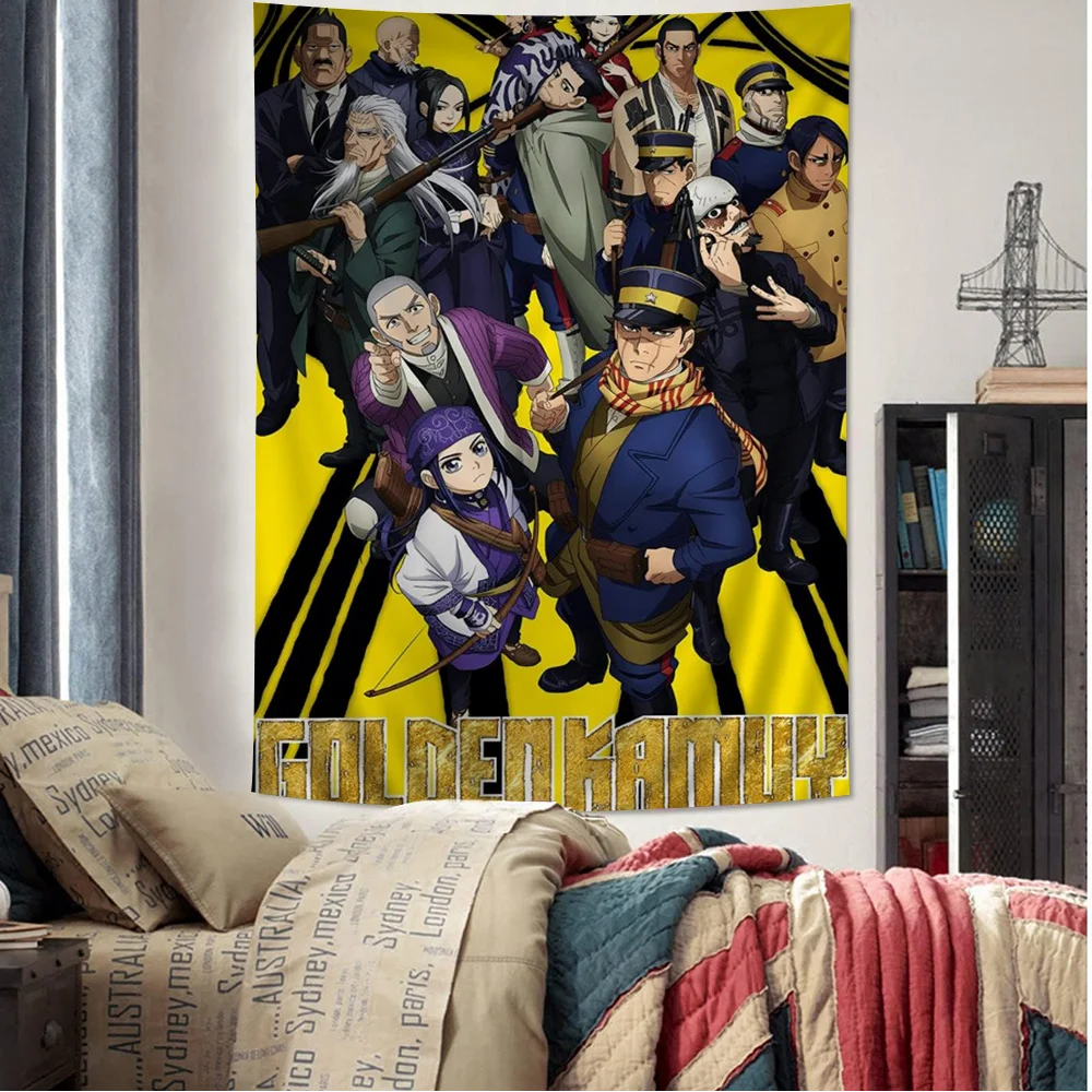 

Golden Kamuy 2nd Season Printed Large Wall Tapestry Indian Buddha Wall Decoration Witchcraft Bohemian Hippie Wall Art Decor