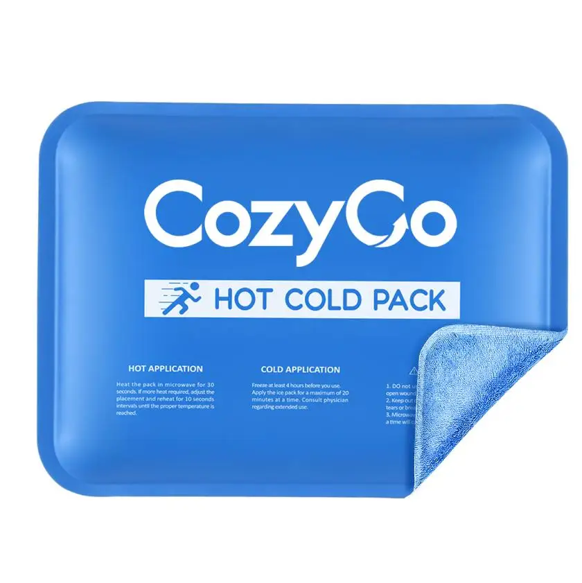 

Большие пакеты со льдом CozyGo для травм, многоразовые ровные охлаждающие пакеты со льдом, обертывания для горячей или холодной терапии, мягкие гелевые пакеты для горячей и холодной воды