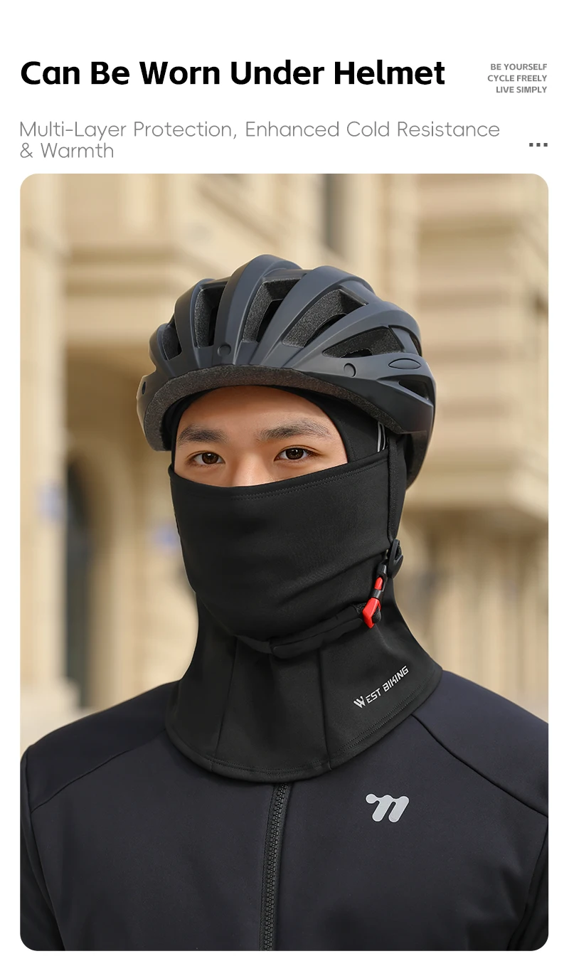 WEST BIKING Winter Warm Bicycle Balaclava Hat Full Face Windproof Bike Mask Caps Climbing Skiing Cycling Fleecr Cold-proof Hat
