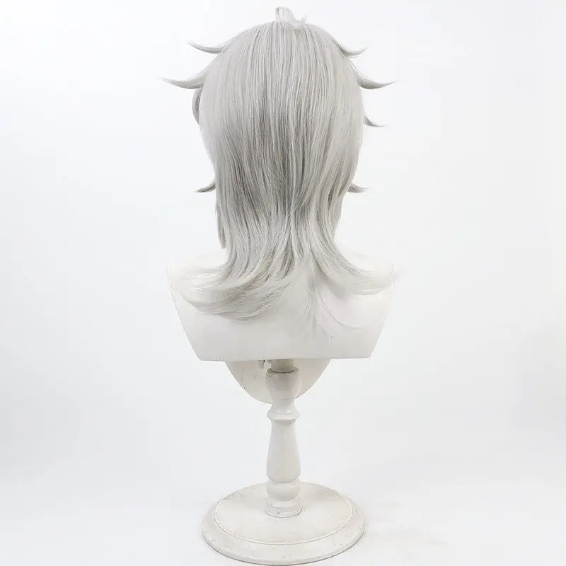 Domeki Kuguri Cosplay Wig 18TRIP Gray Short Heat Resistant Synthetic Hair Halloween Party Role Play Carnival + Free Wig Cap view 5