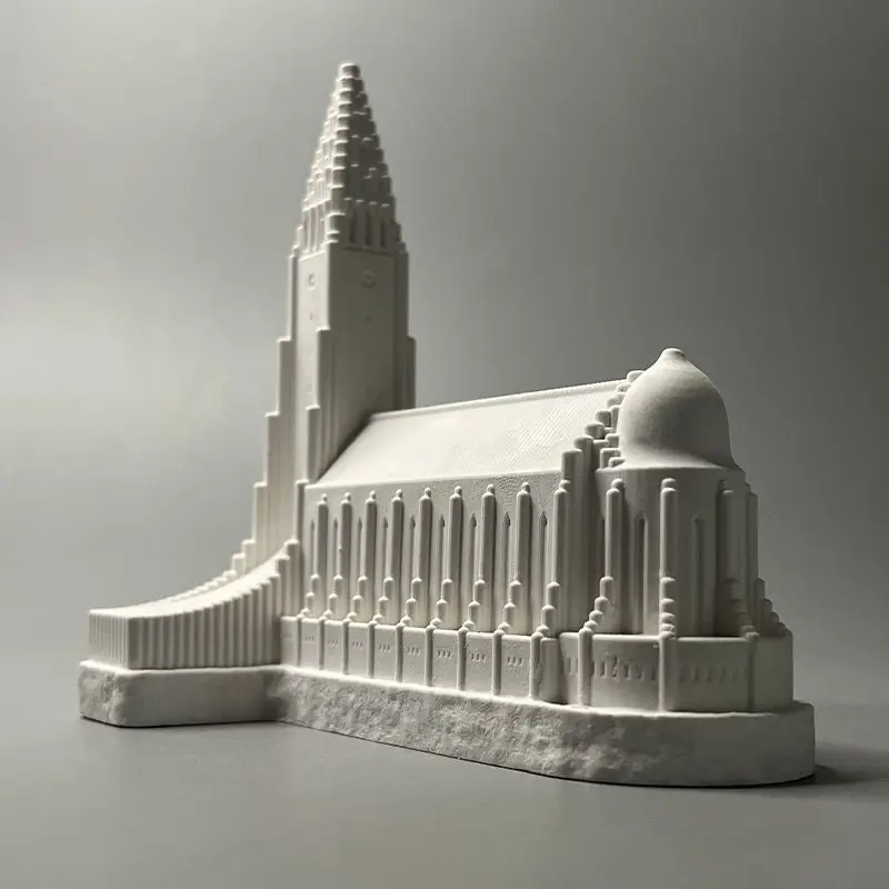 Reykjavik Cathedral, Iceland Gypsum Tabletop Ornament Decoration Crafts