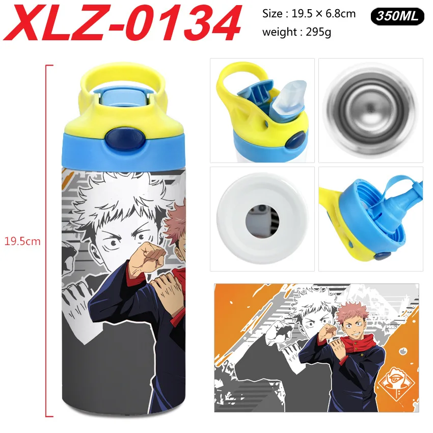 Anime Water Cup Jujutsu Kaisen Itadori Yuji Megumi Satoru Gojo Student Cartoon Boy Girls School Stainless Steel Thermos Cups