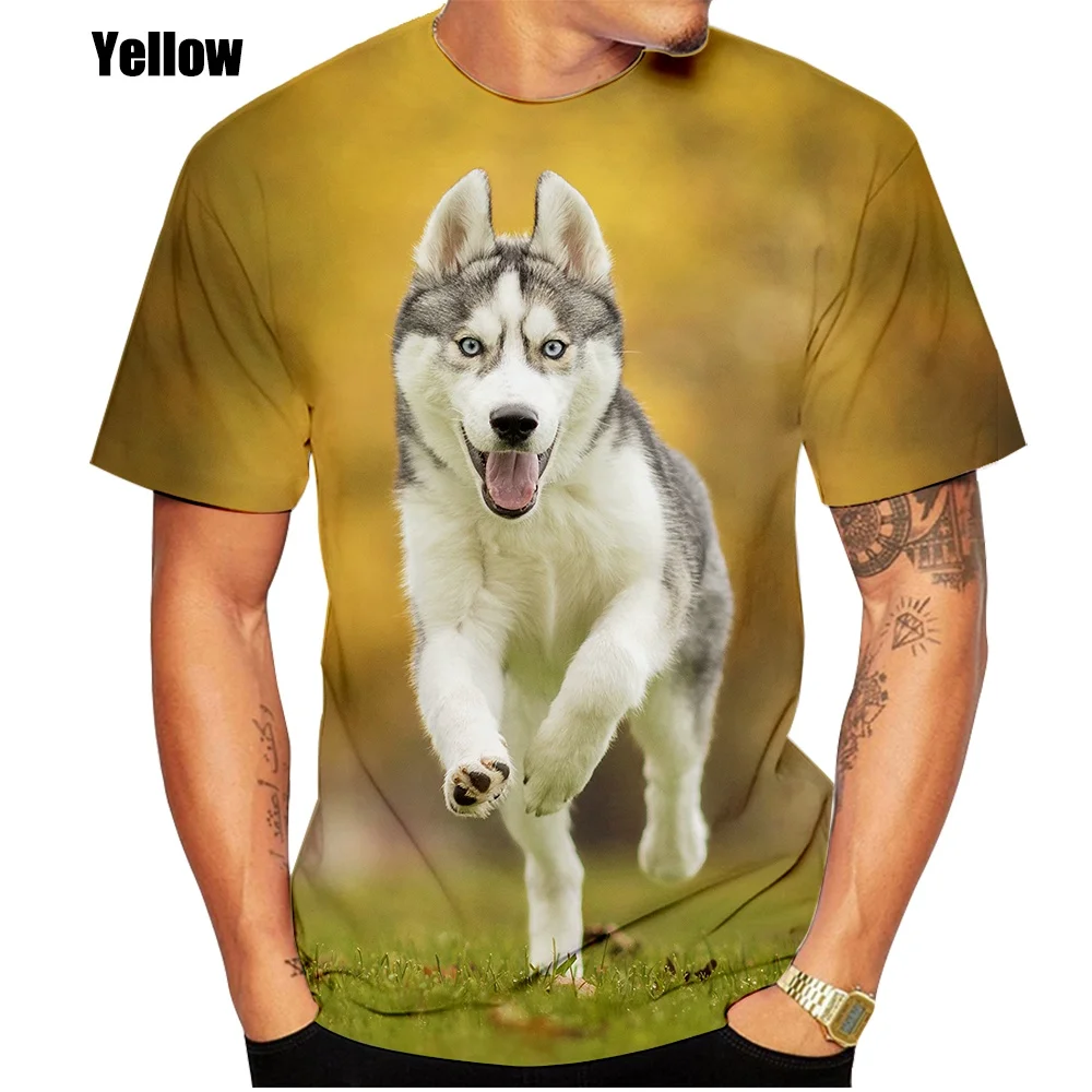 New Fashion 3D Printed Men/women T-shirt Animal Siberian Husky Funny Personality Creative Summer O-neck T-shirt