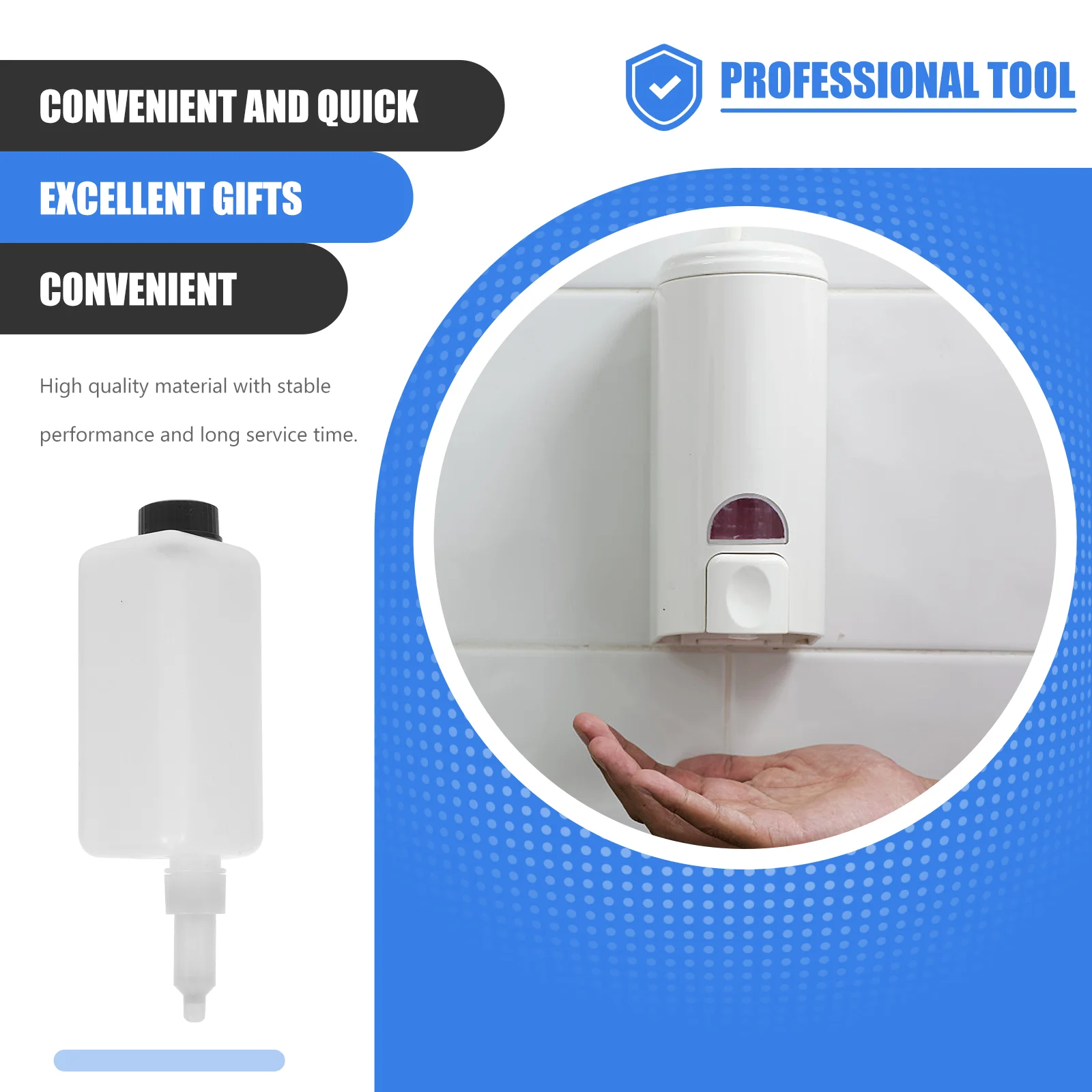 3 Set Soap Dispenser Accessories Public Restroom Replacement Bottle Container Simple Design Hotel Pp Practicality