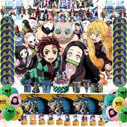 Demon Slayer kimetsu no yaiba decorazione per feste e accessori per la tavola compleanno bomboniere per bambini forniture per feste piatto Baby Shower