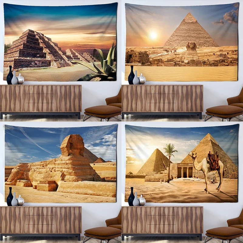 Sacred Pyramid Tapestry Ancient Egyptian Art Tapestry Wall Decor Background Cloth Room Living Room Home Decor