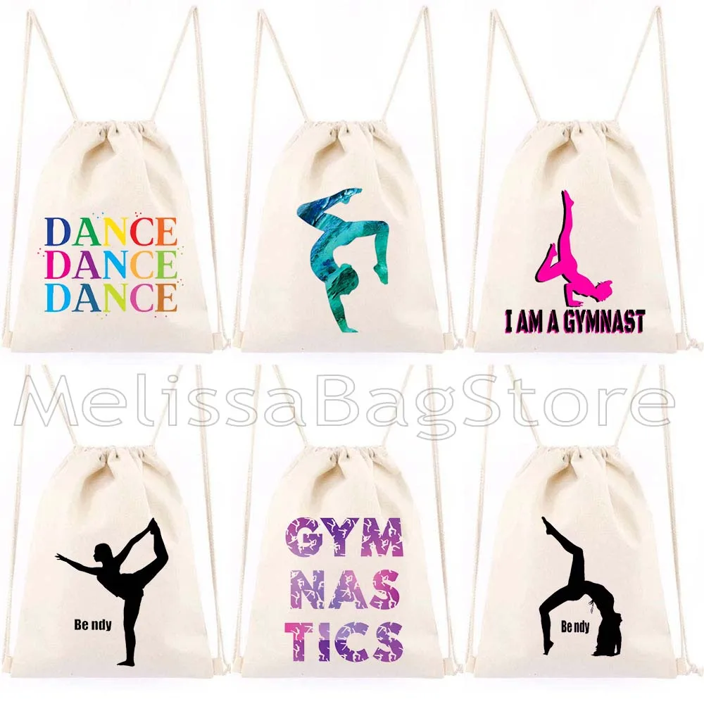 

Gymnast Yoga Dance Collage Ballet Dancer Cute Gifts Gymnastics Girl Drawstring Bags Soccer Backpack Gym Yoga Sackpack String Bag
