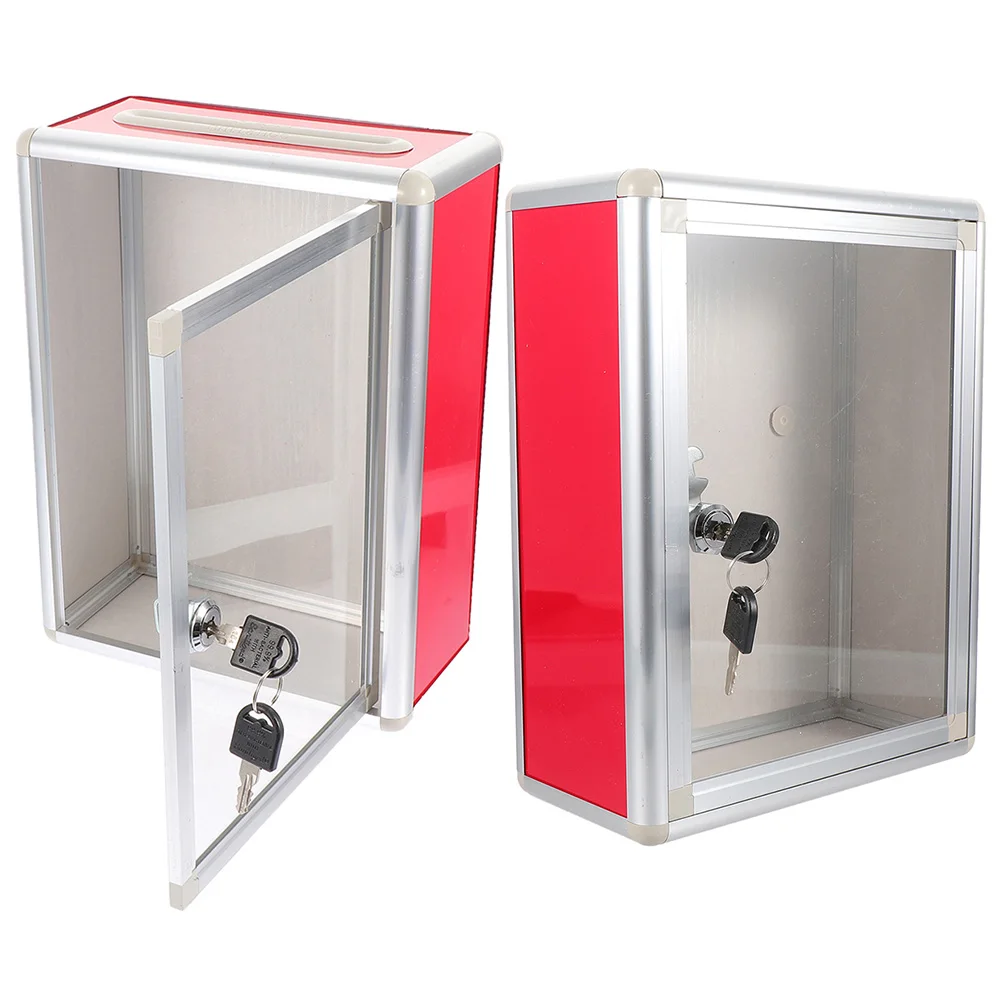 2 Buah Kotak Surat Transparan untuk Kantor Sekolah Kotak Saran Yang Dapat Dikunci Kotak Terpasang Di Dinding Logam Tahan Lama Penggunaan Dalam Ruangan Luar Ruangan