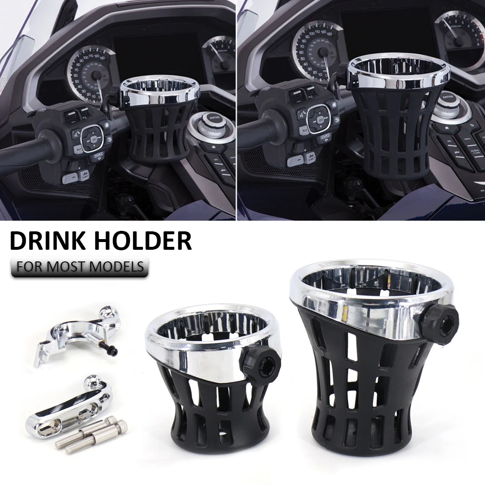 

GL1800 Motorcycle Passenger Water Bottle Drinking Drink Cup Mesh Basket Holder Bracket For Honda Gold Wing GL 1800 F6B 2018-2021