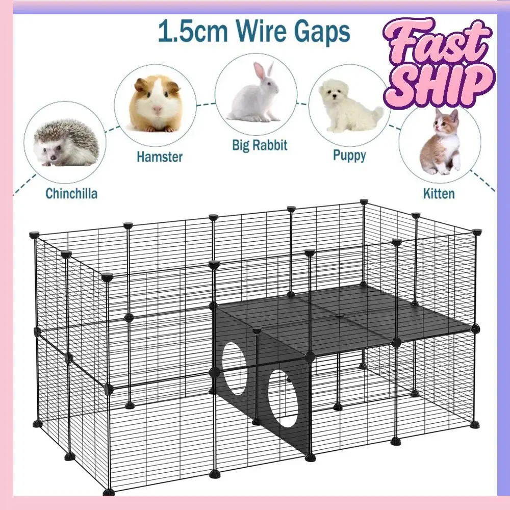 

Металлическая клетка для кроликов 57.09x29.53x29.53 дюйма, вольер для мелких животных: морских свинок, кроликов, ежей, кур