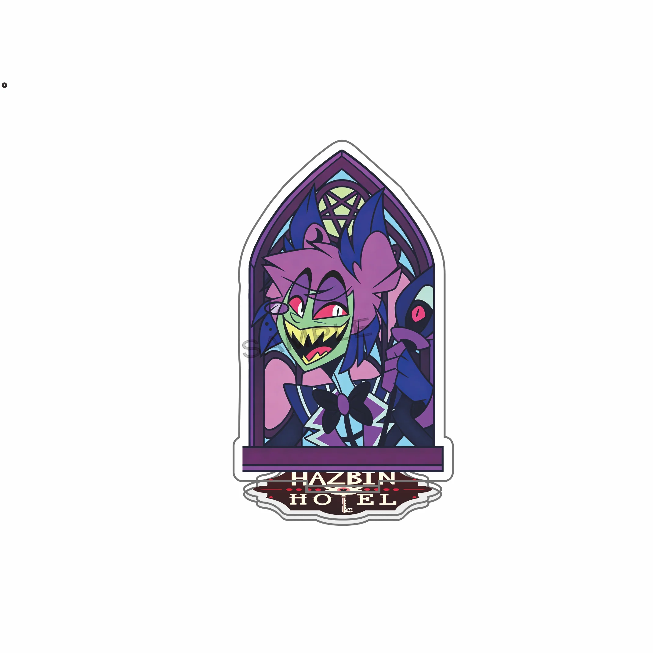 Anime Hazbin Hotel Alastor Charlie Morningstar Vaggie Angel Dust Husk Niffty Figure Acrylic Stand Keychain Ornaments Fans Gifts