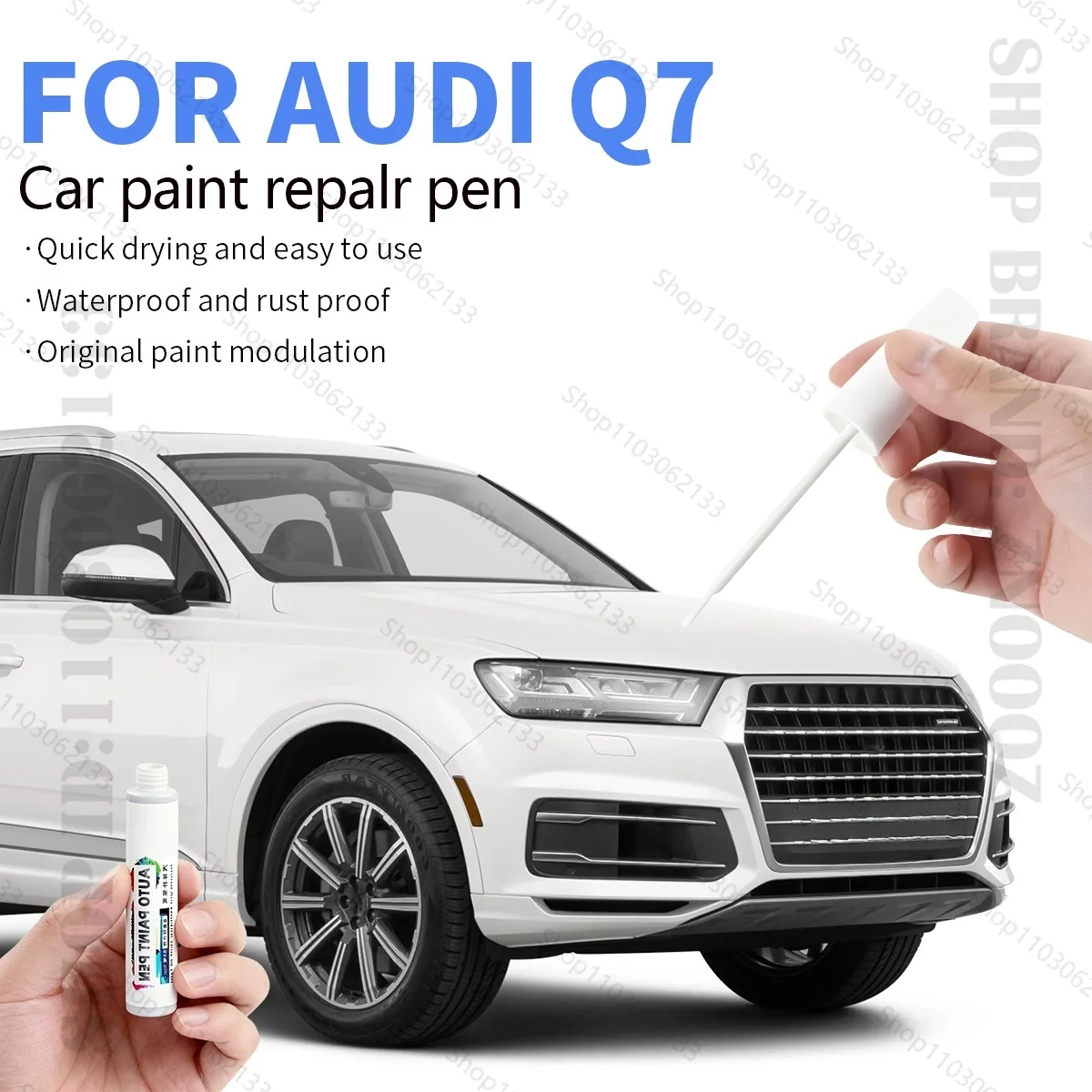 

Ручка для ремонта автомобильной краски, аксессуары для ремонта царапин, синий LX5F, белый LC9A, красный LS3M, черный LY9T, золотой для Audi Q7 2005-2023 гг.