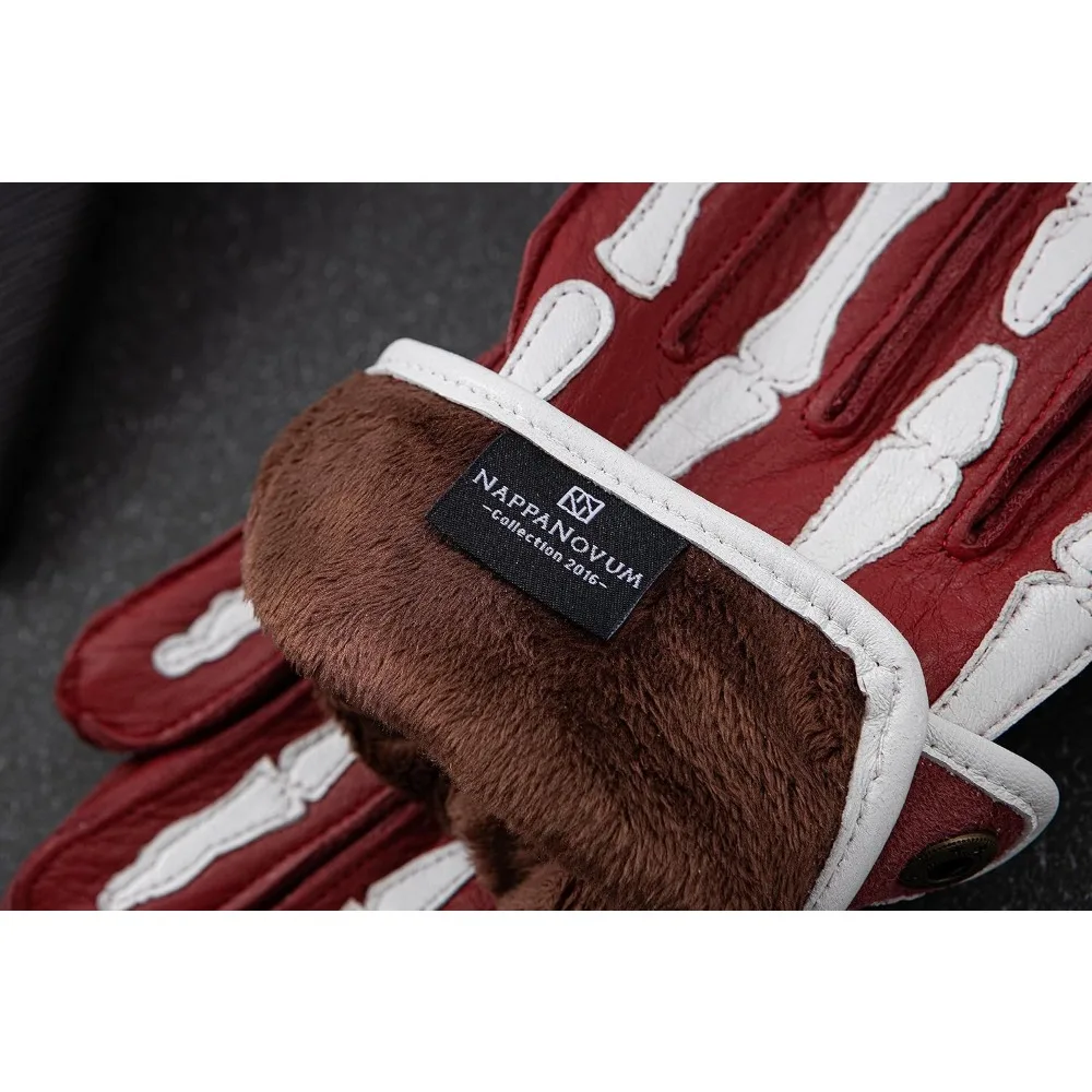 قفازات جلدية للدراجات النارية مع هيكل عظمي غير قابل للانزلاق، بطانة دافئة للرجال - مثالية لركوب الدراجات في الشتاء وركوب الدراجات