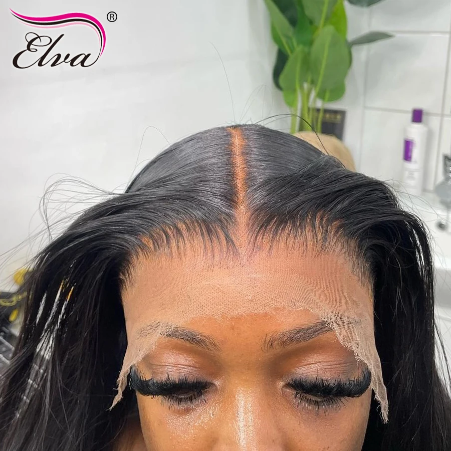 Elva Hair Real HD Frontal Only Full 13x6 13x4 Invisible Melt Skin Lace 5x5 6x6 7x7 Closure Raw Human Hair Body Wave & Straight