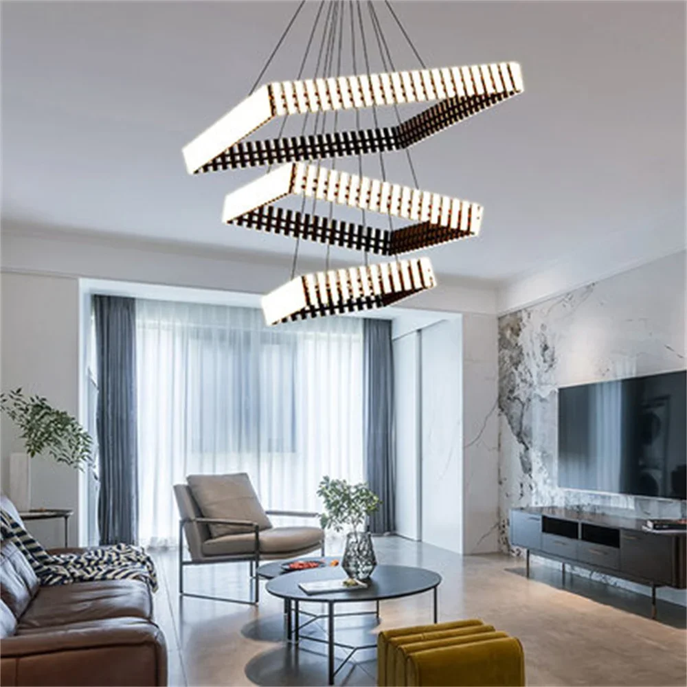 

Modern Black and White Chandelier Living Room Decoration Piano Chandelier Luminaire Suspension Restaurant Hanging Light