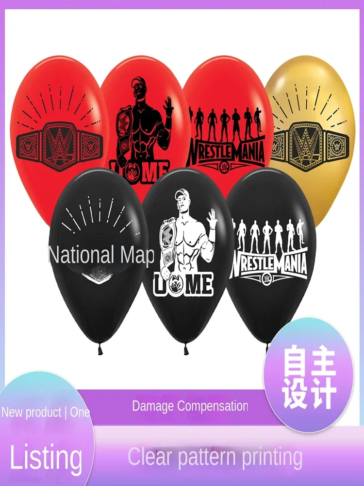 Nouveau WWE thĂšme USA lutte Match fĂȘte avec ballon en Latex garçon fĂȘte d'anniversaire boule dĂ©corative