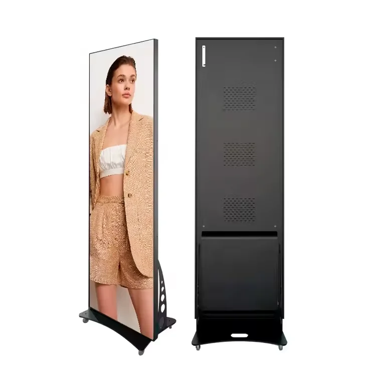 

Shopping Mall Indoor P2 P2.5 P3 Led Poster Display Easy Moved Floorstanding Advertising Machine